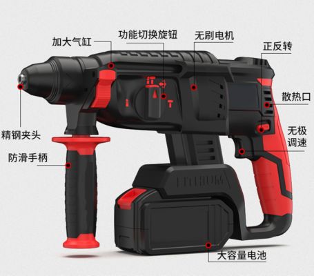 Increase the hammering on the cylinder cable drilling tool Safe clutch overload automatic shutdown without hurting hands