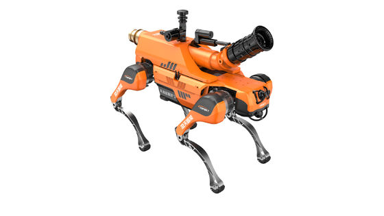 Πολυλειτουργικό επίπεδο προστασίας IP67 τετράποδο έξυπνο σκυλί ρομπότ πυρόσβεσης