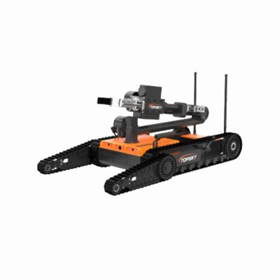 Ρομπότ απομάκρυνσης εκρηκτικών όπλων ελαφρού βάρους με ρομποτικό βραχίονα 7 βαθμών ελευθερίας και ικανότητα αναρρίχησης 45°.